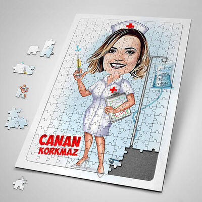 Hemşire Karikatürlü Puzzle - 1