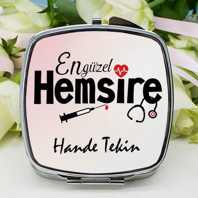 Hemşirelere Özel İsimli Makyaj Aynası - 1