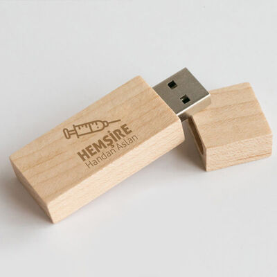 Hemşireye Hediye Ahşap USB Bellek - 1