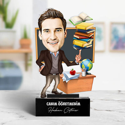 Her Şeyi Bilen Öğretmenim Karikatürlü Biblo - 4