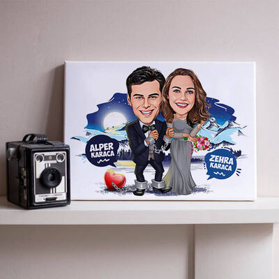Her Zaman Beraberiz Karikatürlü Kanvas Tablo - 1