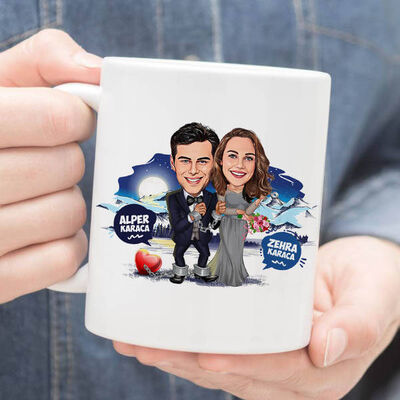 Her Zaman Beraberiz Karikatürlü Kupa Bardak - 1