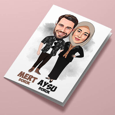 Her Zaman Birlikteyiz Karikatürlü Tebrik Kartı - 1
