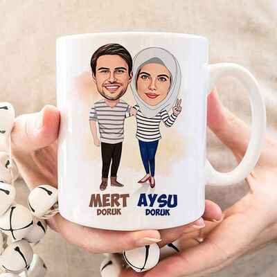Her Zaman Omuz Omuza Sevgilim Karikatürlü Bardak - 1