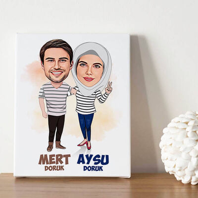 Her Zaman Omuz Omuza Sevgilim Karikatürlü Tablo - 1
