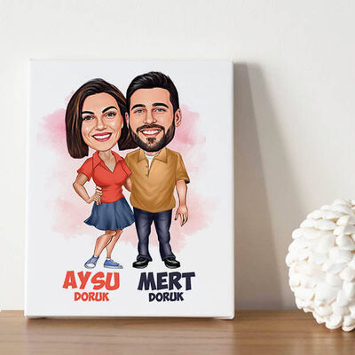 Her Zaman Yanındayım Sevgilim Karikatürlü Tablo - 1