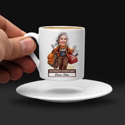 Herşeye Yetişen Anne Karikatürlü Kahve Fincanı - 1