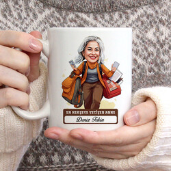 Herşeye Yetişen Anne Karikatürlü Kupa Bardak - 3