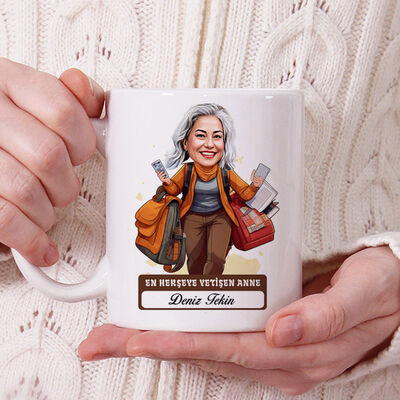 Herşeye Yetişen Anne Karikatürlü Kupa Bardak - 1