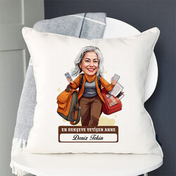 Herşeye Yetişen Anne Karikatürlü Yastık - 2