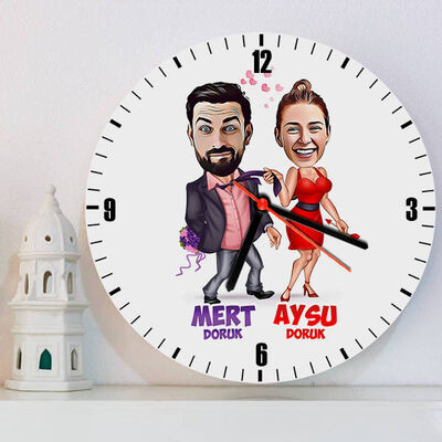 Hiçbir Yere Bırakmam Karikatürlü Duvar Saati - 1