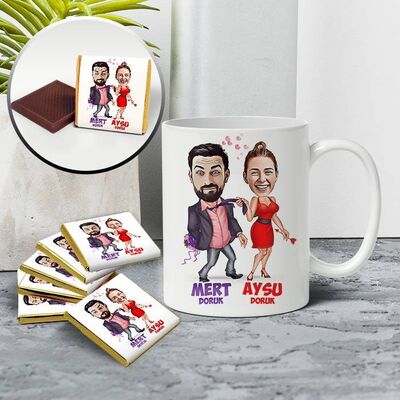 Hiçbir Yere Bırakmam Karikatürlü Kupa ve Çikolata - 1