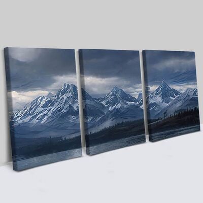Himalaya 3 Parçalı Dekoratif Kanvas Tablo - 1