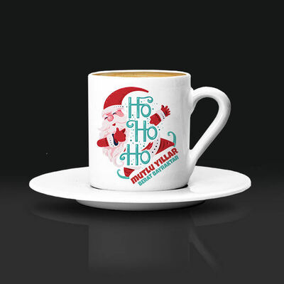 Ho Ho Ho Tasarımlı Yılbaşı Kahve Fincanı - 1