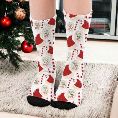 Ho Ho Ho Yılbaşı Tasarımlı Çorap - 1