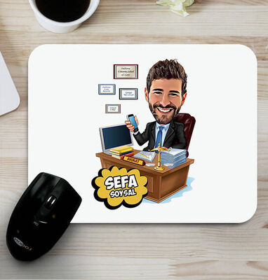 Hukuk Bürosu Hediyesi Karikatürlü Mousepad - 1