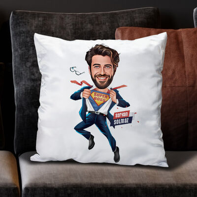 İçinden Süper Kahraman Çıkan Erkek Karikatürlü Yastık - 1