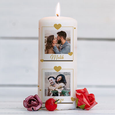 İki Fotoğraflı Sevgiliye Hediye Mum - 2