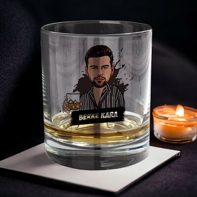 İkimiz İçin Karikatürlü Viski Kadehi Seti - 2