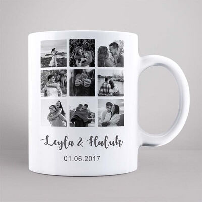 İkimize Özel Fotoğraflı Siyah Beyaz Kupa - 2
