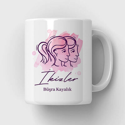 İkizler Burcuna Hediye Kupa Bardak - 1