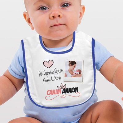 İlk Anneler Günü Hediyesi Mama Önlüğü Mavi - 1
