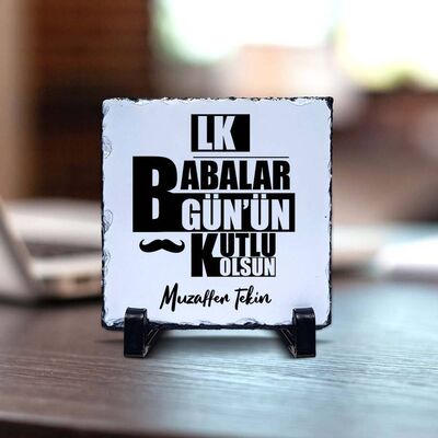 İlk Babalar Günü İsme Özel Doğal Taş - 1