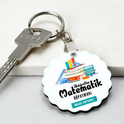 İlk Öğretim Matematik Öğretmenlerine Hediye Papatya Anahtarlık - 1