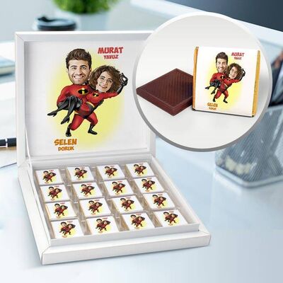 İnanılmaz Çiftler Karikatürlü Çikolata Kutusu - 1