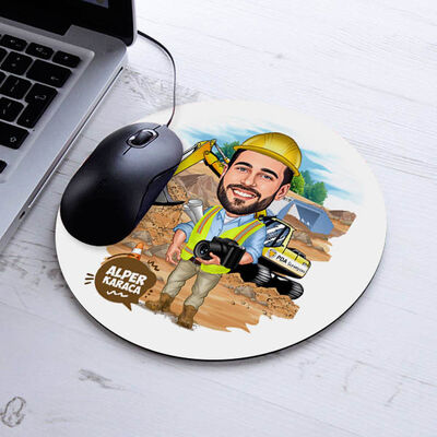 İnşaat Mühendisi Erkek Karikatürlü Mousepad - 2