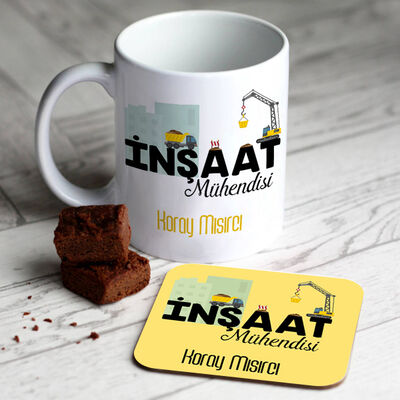 İnşaat Mühendisi Kupa ve Bardak Altlığı - 1