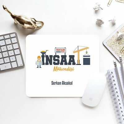 İnşaat Mühendisi Temalı İsme Özel Mousepad - 1