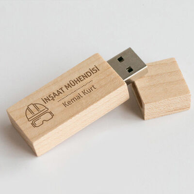 İnşaat Mühendisine Hediye Ahşap Usb Bellek - 1