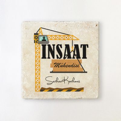 İnşaat Mühendislerine Özel Taş Bardak Altlığı - 1