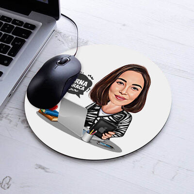 İş Kadını Tasarımlı Karikatürlü Mousepad - 1