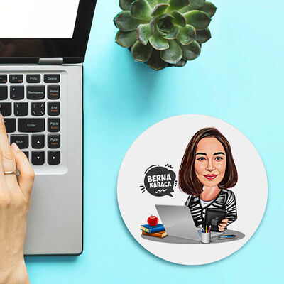 İş Kadını Tasarımlı Karikatürlü Mousepad - 2