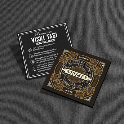 İsim Yazılı Viski Bardakları ve İçki Matarası Hediyelik Set - 4