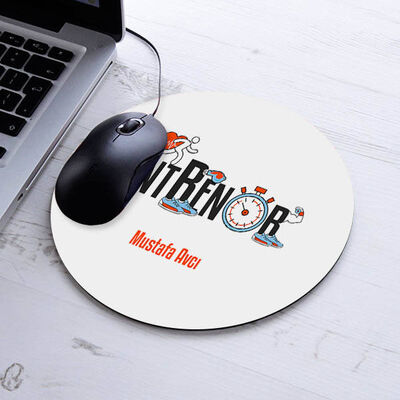 İsimli Antrenör Temalı Yuvarlak Mousepad - 1