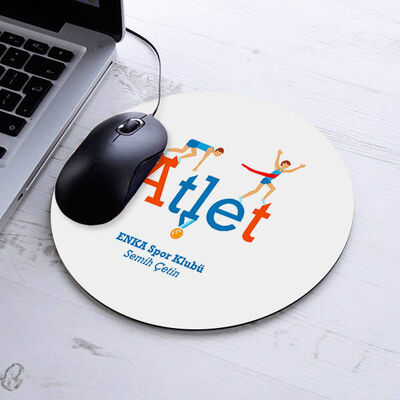 İsimli Atlet Temalı Yuvarlak Mousepad - 1