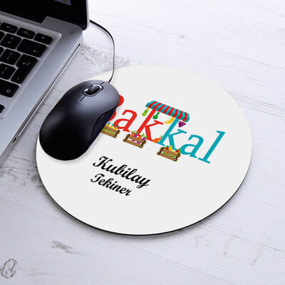 İsimli Bakkal Temalı Yuvarlak Mousepad - 1