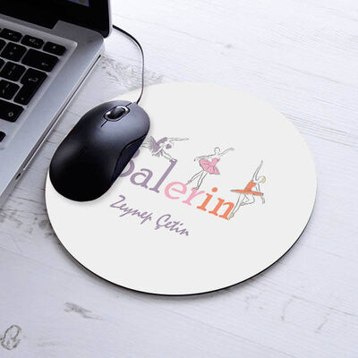 İsimli Balerin Temalı Yuvarlak Mousepad - 1
