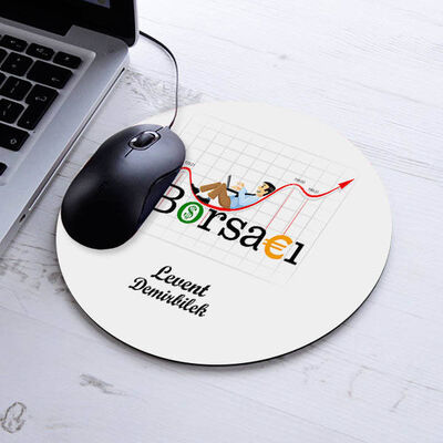 İsimli Borsacı Temalı Yuvarlak Mousepad - 1