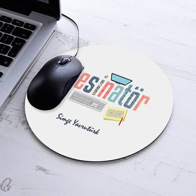 İsimli Desinatör Temalı Yuvarlak Mousepad - 1