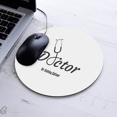 İsimli Doktor Temalı Yuvarlak Mousepad - 1