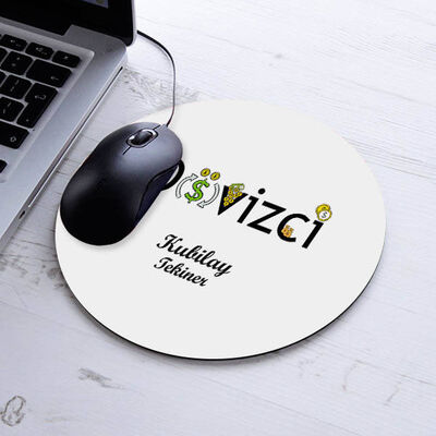 İsimli Dövizci Temalı Yuvarlak Mousepad - 1