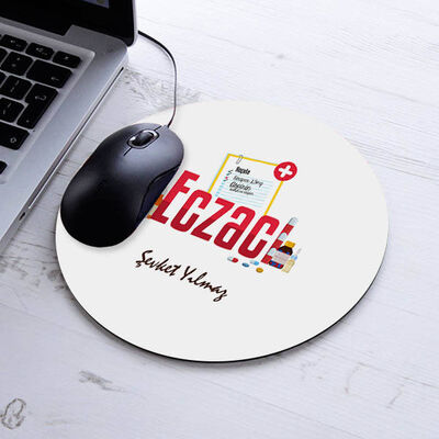İsimli Eczacı Temalı Yuvarlak Mousepad - 1