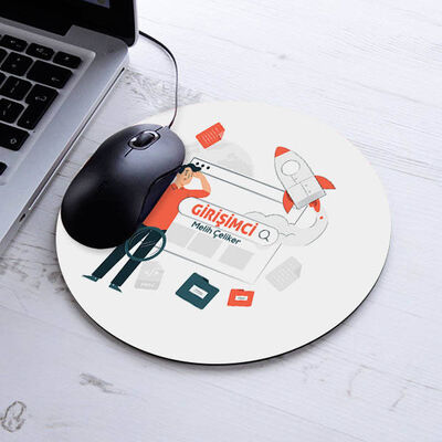İsimli Girişimcilere Özel Yuvarlak Mousepad - 1
