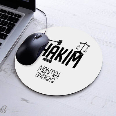 İsimli Hakimlere Özel Yuvarlak Mousepad - 1