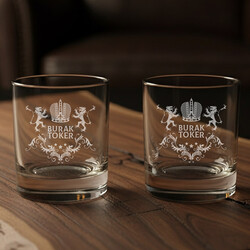 İsimli İkili Prestige Glass Viski Bardağı