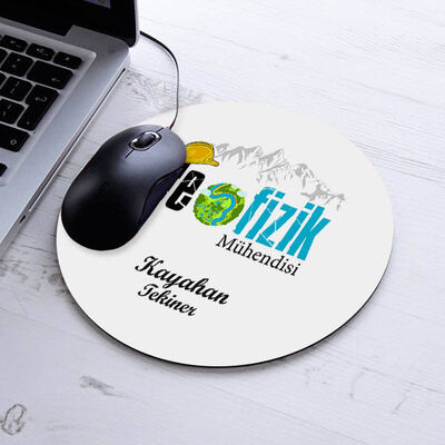 İsimli Jeofizik Mühendisi Temalı Yuvarlak Mousepad - 1